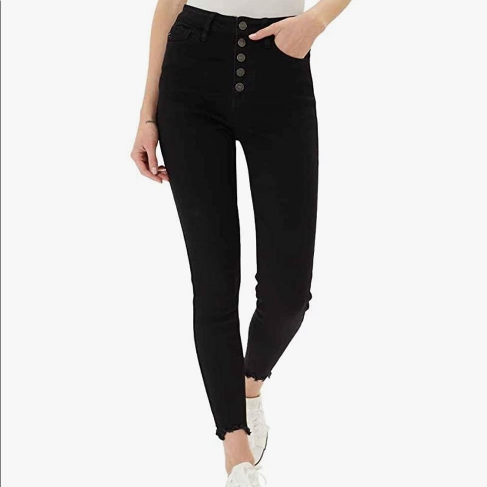 Kancan High Rise Button Fly Super Skinny Jeans